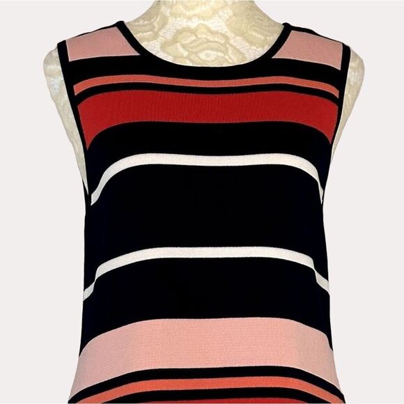 Eliza J Nylon Knit A Line Tank Dress Striped Multicolor S - Picture 4 of 9